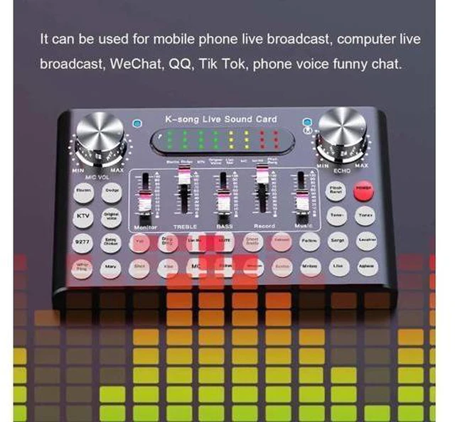 Alt view image 7 of 10 - 18 Sound Effects Dual DSP bluetooth Live Sound Card Webcast Headset Mic Voice Control for iOS Android Phone Computer