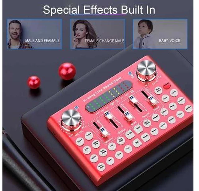Alt view image 8 of 10 - 18 Sound Effects Dual DSP bluetooth Live Sound Card Webcast Headset Mic Voice Control for iOS Android Phone Computer