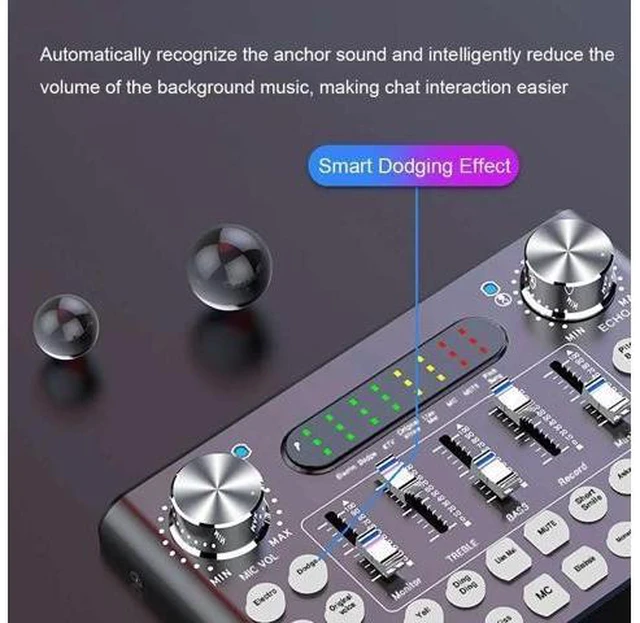 Alt view image 9 of 10 - 18 Sound Effects Dual DSP bluetooth Live Sound Card Webcast Headset Mic Voice Control for iOS Android Phone Computer