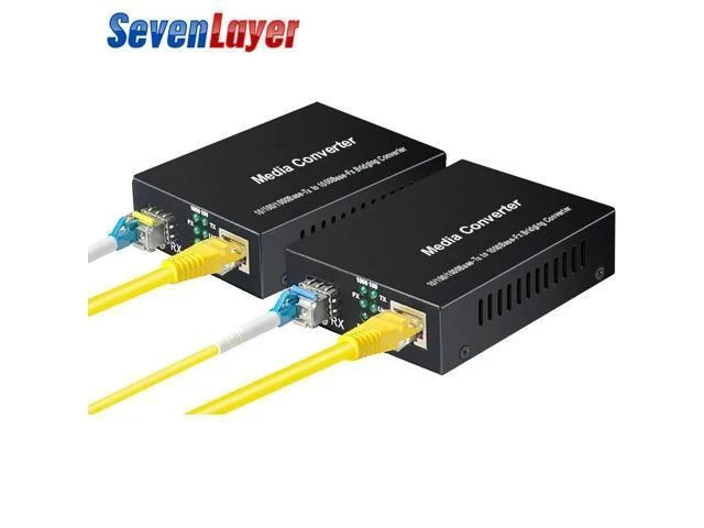 Alt view image 8 of 10 - Media Converter SFP Transceiver Module 20KM 1000Mbps Fast Ethernet RJ45 to Fiber Optic switch 2 port LC Mode 2PCS
