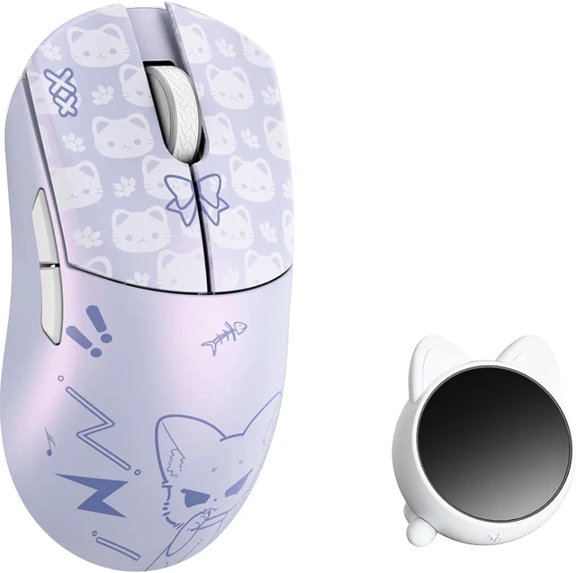Alt view image 8 of 14 - WLMOUSE Huan 48g Ultra-Lightweight Magnesium Alloy Gaming Mouse,8K Voice & Display Receiver, Dual 8K Wireless/Wired, PAW3950HS Sensor, RGB Wheel Lighting, Nordic 54H20 (Nekko(OM Switch))