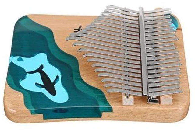 Alt view image 8 of 10 - 17 Keys Solid Wood Kalimba Thumb Piano Finger Percussion Musical Toys With Tuning Hammer