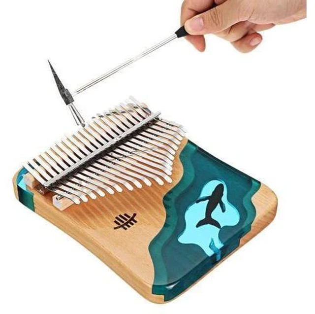 Alt view image 10 of 10 - 17 Keys Solid Wood Kalimba Thumb Piano Finger Percussion Musical Toys With Tuning Hammer
