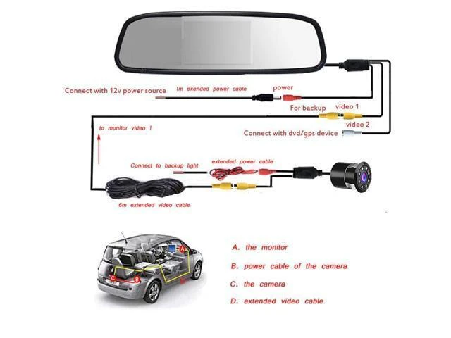 Alt view image 10 of 10 - 4.3 Inch TFT LCD Car Rear View Mirror Monitor for Backup Camera CCD Video Auto Parking Assistance Reversing Car-styling