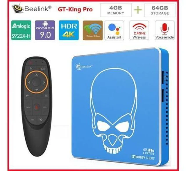 Alt view image 6 of 10 - GT KING PRO S922X-H Quad-core Andriod 9.0 smart top box 4G+64G ROM 2.4G/5.8G WIFI USB 3.0 Blutooth4.1 tv box player