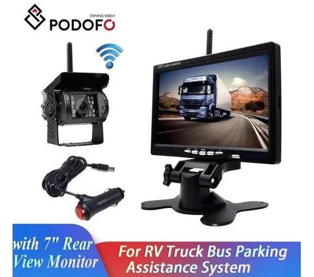 Alt view image 6 of 10 - Wireless Backup Cameras IR Night Vision Waterproof with 7" Rear View Monitor for RV Truck Bus Parking Assistance System