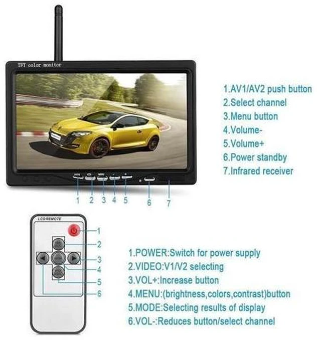 Alt view image 7 of 10 - Wireless Backup Cameras IR Night Vision Waterproof with 7" Rear View Monitor for RV Truck Bus Parking Assistance System