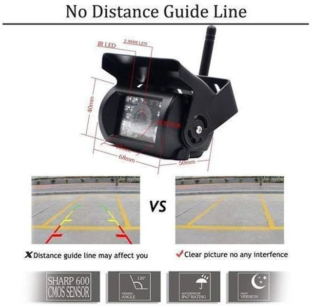 Alt view image 8 of 10 - Wireless Backup Cameras IR Night Vision Waterproof with 7" Rear View Monitor for RV Truck Bus Parking Assistance System