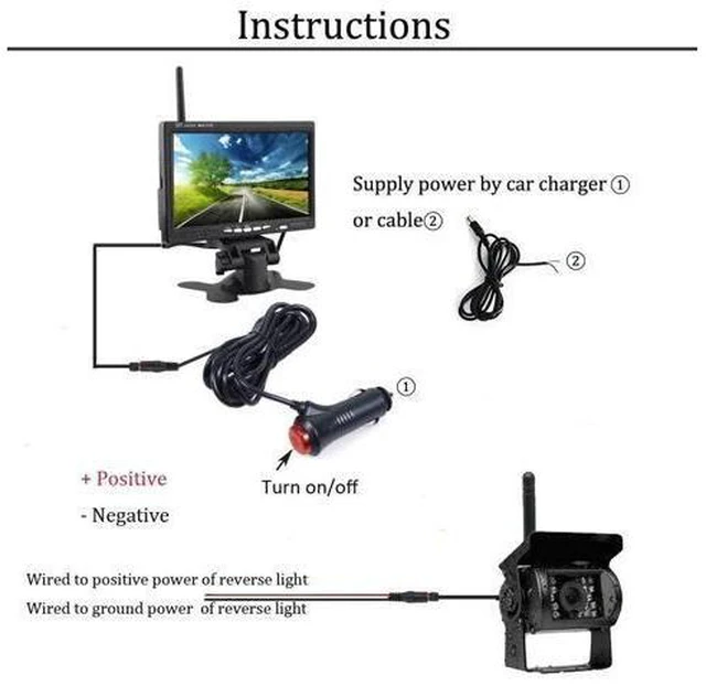 Alt view image 10 of 10 - Wireless Backup Cameras IR Night Vision Waterproof with 7" Rear View Monitor for RV Truck Bus Parking Assistance System