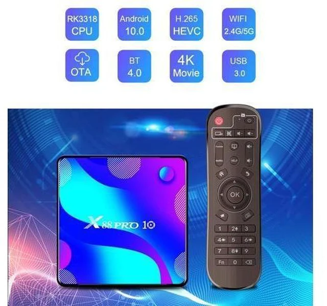 Alt view image 7 of 10 - PRO Android 10 Smart TV Box 2020 TV BOX 4GB 128GB RK3318 Quad Core 8K HD 2.4G/5Ghz Wifi Youtube 3D Media Player Set Top Box