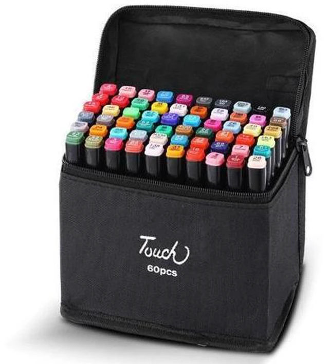 Alt view image 4 of 6 - TOUCH RAVEN 30/40/60/80 Colors Marker Pen Set Oily Dual Head Nib Marker Pen Set With Pen Bag For Artist Student Anime Painting Designing