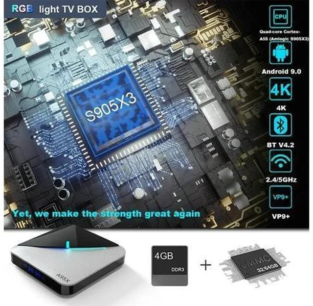 Alt view image 7 of 10 - TV BOX F3 AIR Android 9.0 Amlogic S905X3 8k Netflix Plex Media Server Play Store Free App Set top BOX PK HK1MAX H96
