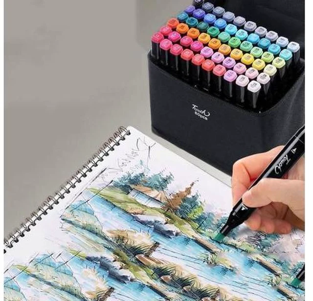Alt view image 6 of 6 - TOUCH RAVEN 30/40/60/80 Colors Marker Pen Set Oily Dual Head Nib Marker Pen Set With Pen Bag For Artist Student Anime Painting Designing