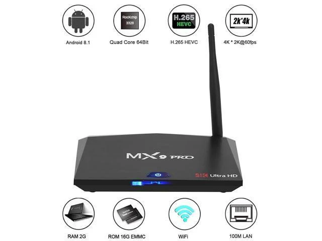 Alt view image 6 of 10 - Sale MX9 Pro Android 8.1 TV Box RK3328 Quad Core 64Bit 2G 16G UHD 4K TV BOX HDR 3D Mini PC WiFi Bluetooth 4.0 VS X96 MINI