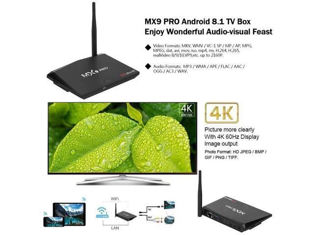 Alt view image 8 of 10 - Sale MX9 Pro Android 8.1 TV Box RK3328 Quad Core 64Bit 2G 16G UHD 4K TV BOX HDR 3D Mini PC WiFi Bluetooth 4.0 VS X96 MINI