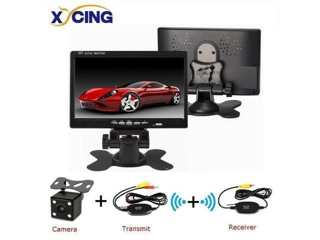 Alt view image 6 of 10 - Universal 7'' 800*480 Color TFT LCD Car Monitor Display Wired Cameras Reverse Camera Parking System for Car Rear view Monitors
