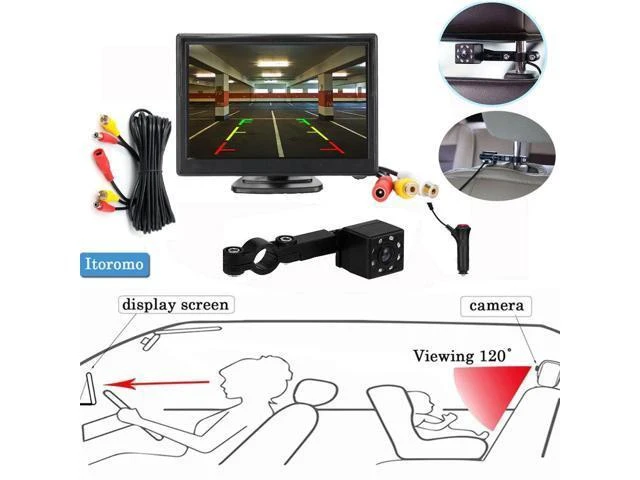 Alt view image 6 of 10 - Babi Back Mirror Baby Car Kid Monitor Charger 5 Inch TFT LCD 5" HD Digital Screen Reverse Rear View Camera DVD VCD