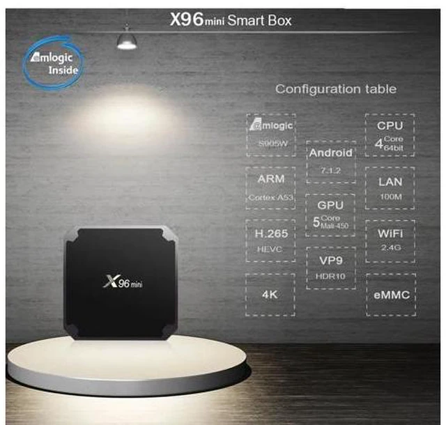 Alt view image 7 of 10 - mini Android TV BOX Amlogic S905W Quad Core 2.4GHz WiFi Android 7.1 1GB 8GB Smart TV Box Media Player 2GB 16GB Set top box