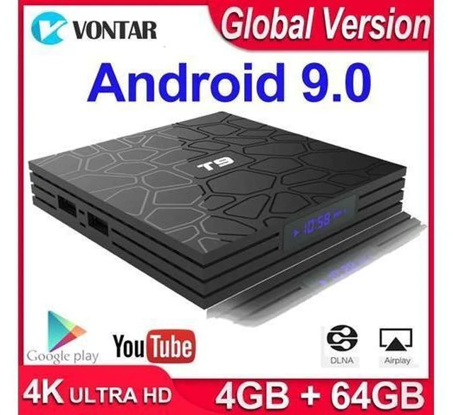 Alt view image 6 of 10 - 9.0 TV BOX T9 Smart TV Box 4K Quad Core Media Player 4GB RAM 32GB/64GB ROM H.265 2.4G/5G WIFI USB 3.0 TVbox Set Top Box