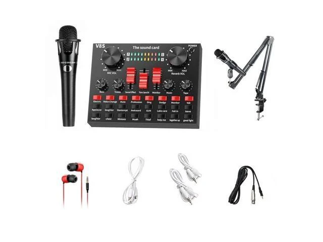 Alt view image 6 of 10 - Sound Card Voice Changer o DJ Mixer for Phone Computer Game iPad Karaoke Broadcast Recording Mic Sound Card Set