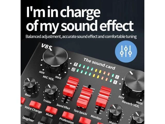 Alt view image 8 of 10 - Sound Card Voice Changer o DJ Mixer for Phone Computer Game iPad Karaoke Broadcast Recording Mic Sound Card Set