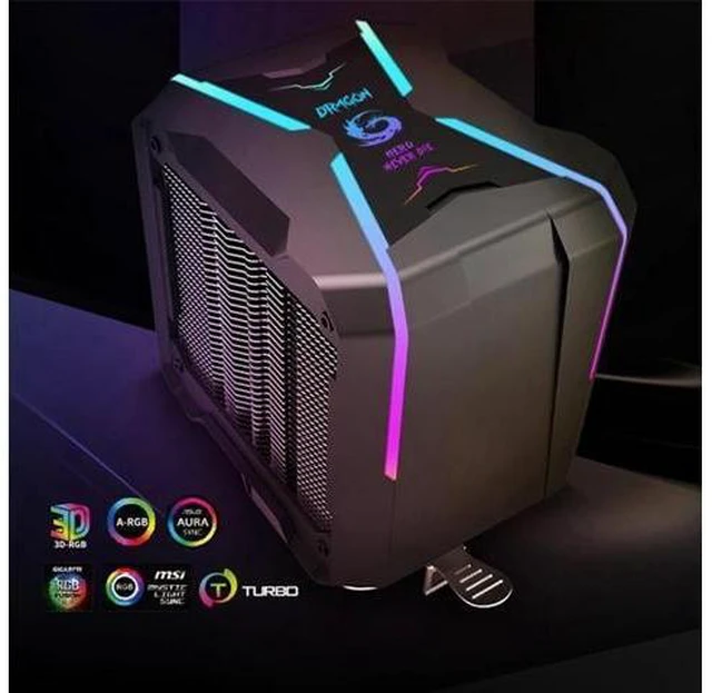Alt view image 8 of 10 - 4PIN ARGB CPU Cooler Computer Radiator for Intel LGA 1150 1151 1155 1156 LGA775 Heatsink AURA SYNC Air CPU Cooler AM4