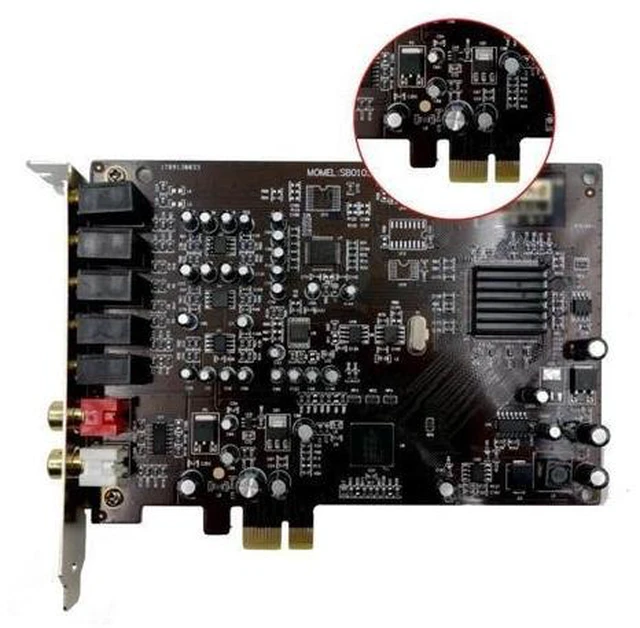Alt view image 10 of 10 - 5.1 Sound Card PCI Express PCI-E Built-In Double Output Interface for PC Window XP/7/8/10