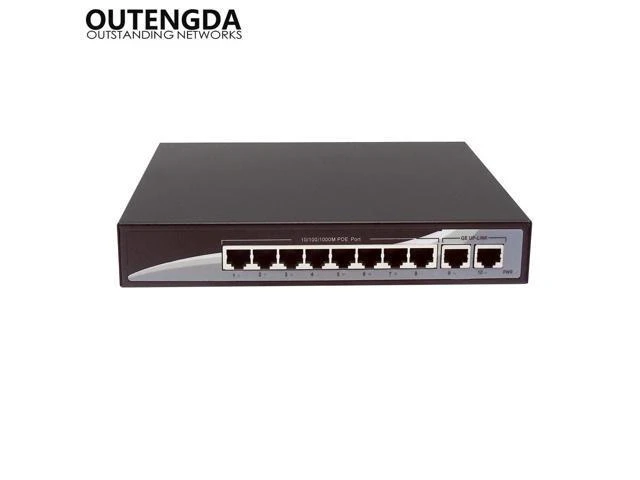 Alt view image 6 of 10 - 10 Port POE Switch 10/100/1000Mbps Poe Standard 802.3af/at Network Switch for IP Cameras and Wireless AP
