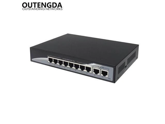 Alt view image 8 of 10 - 10 Port POE Switch 10/100/1000Mbps Poe Standard 802.3af/at Network Switch for IP Cameras and Wireless AP