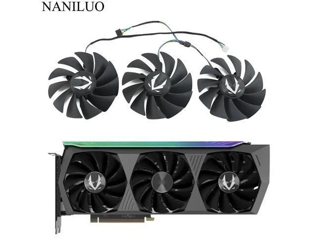 Alt view image 10 of 10 - 4Pin Cooler Fan Replacement RTX3080 For ZOTAC GeForce RTX 3070 3080 Ti 3090 AMP Holo Graphics Video Card Cooling Fan