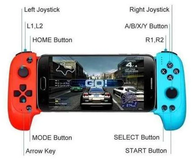 Alt view image 9 of 10 - High Qulity Smart Phone Game Bluetooth Mobile Controller Gamepad For Android IOS IPhone Game Telescopic Handle