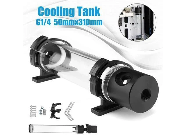 Alt view image 6 of 10 - 50mmX310mm Water Cooling Tank 19W G1/4 Thread Cylinder Reservoir Tank Pump Computer Water Cooling Radiator Liquid Cooling Cooler