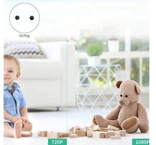 Alt view image 7 of 10 - Monitor Wifi Network Smart Monitor 1080P HD Camera Rotation Motion Tracking Infrared Night Vision(EU Plug)