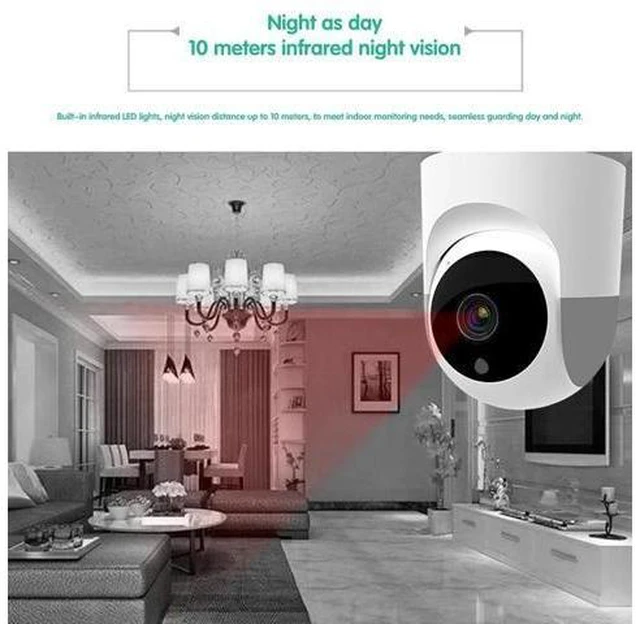 Alt view image 8 of 10 - Monitor Wifi Network Smart Monitor 1080P HD Camera Rotation Motion Tracking Infrared Night Vision(EU Plug)