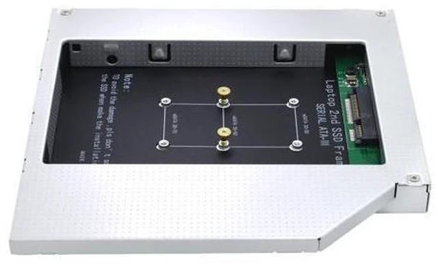 Alt view image 7 of 10 - 12.7mm Caddy MSATA 2nd HDD SSD Hard Drive Disk to SATA 3 Enclosure Adapter For Laptop DVD-ROM Optibay Aluminium Case Box