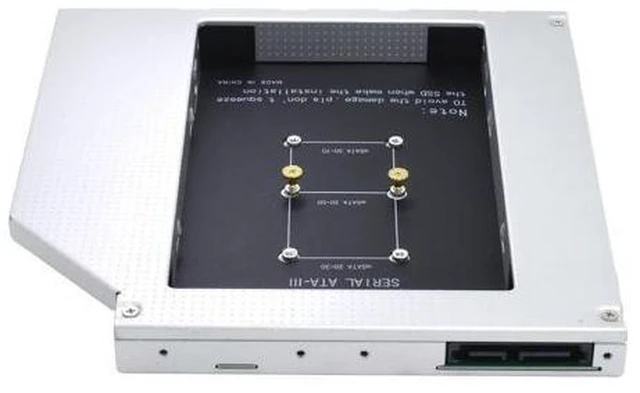 Alt view image 9 of 10 - 12.7mm Caddy MSATA 2nd HDD SSD Hard Drive Disk to SATA 3 Enclosure Adapter For Laptop DVD-ROM Optibay Aluminium Case Box