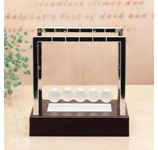 Alt view image 9 of 10 - LED Light Swing Balls Ornaments Balance Pool Physical Energy Conservation Model Metal Craft Living Room Decor Gift Toys