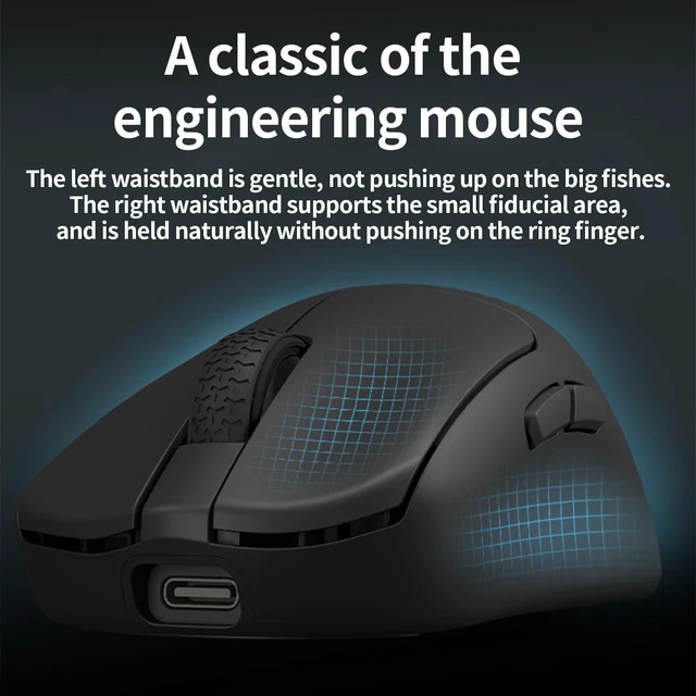 Alt view image 14 of 14 - N7 Wireless Gaming Mouse,Tri-Mode 8K/USB-C/Bluetooth,Up to 30000DPI,PAW3950 Optical Sensor Lightweight 49g,5 programmable Button,Computer Mouse for Laptop,PC,Mac