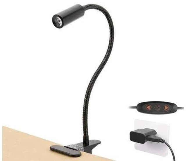 Alt view image 5 of 8 - Clip Light 3W Bed Lamp Flexible Gooseneck Reading Lamp Desk Lamp White Eye Care Clip Lamp