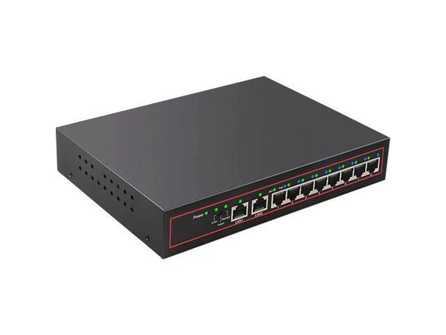 Alt view image 8 of 14 - 8 Port SPOE Network Desktop Switch 5-60V Power Supply 8 Ports SPOE Network Switch 10/100Mbps With 6 Surveillance Cameras