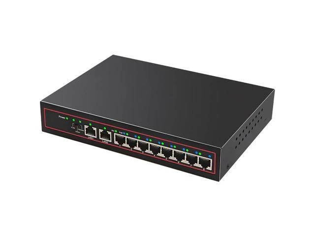 Alt view image 10 of 14 - 8 Port SPOE Network Desktop Switch 5-60V Power Supply 8 Ports SPOE Network Switch 10/100Mbps With 6 Surveillance Cameras