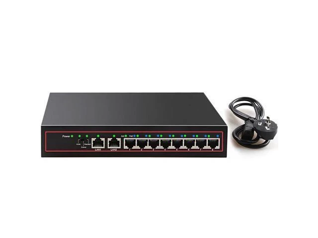 Alt view image 9 of 14 - 8 Port SPOE Network Desktop Switch 5-60V Power Supply 8 Ports SPOE Network Switch 10/100Mbps With 6 Surveillance Cameras