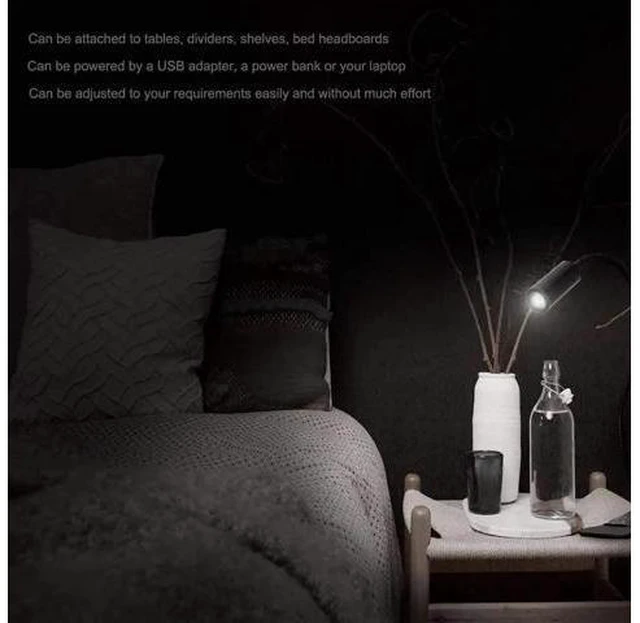 Alt view image 8 of 8 - Clip Light 3W Bed Lamp Flexible Gooseneck Reading Lamp Desk Lamp White Eye Care Clip Lamp
