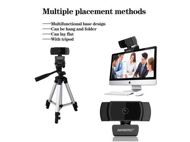 Alt view image 10 of 10 - 1080P, HDWeb Camera with Built-in HD Microphone 1920 x 1080p USB Plug Play Web Cam Widescreen Video for Desktop PC Laptop