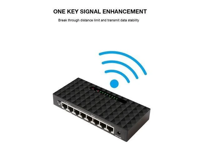Alt view image 14 of 14 - 8 Port SPOE Network Desktop Switch 5-60V Power Supply 8 Ports SPOE Network Switch 10/100Mbps With 6 Surveillance Cameras