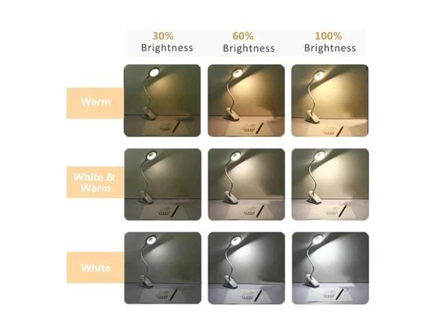 Alt view image 10 of 10 - On Reading Light 28 LED Rechargeable Book Light with 3 Color x 3 Brightness Eye Protection Kids Desk Lamp Touch Control Lig