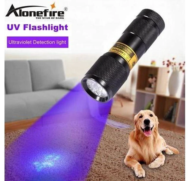 Alt view image 6 of 10 - 9 LED uv led 9led 365-370nm flashlight Blood check ultra violet for cat urine detector