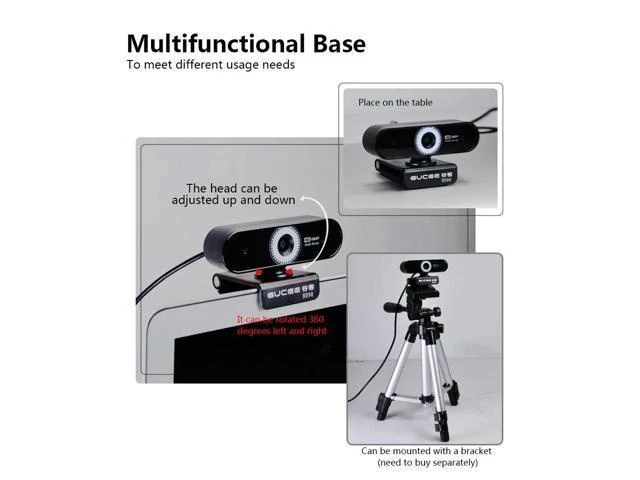 Alt view image 12 of 14 - Webcam Camera HD USB 2.0 Video Web Camera Digital Webcam With HD Mic Microphone 360 Rotation Internet Study PC Youtube