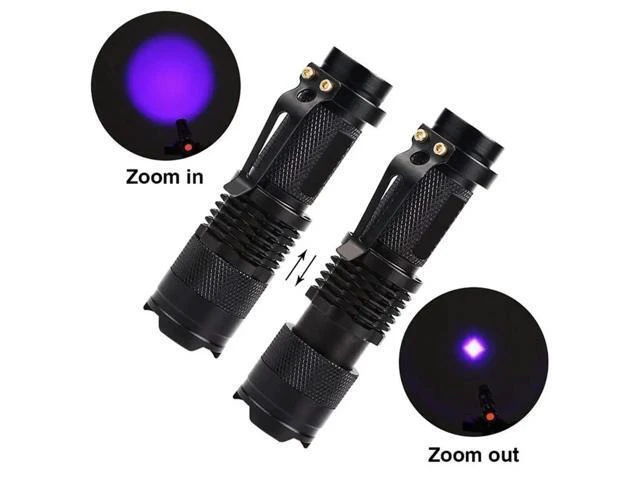 Alt view image 10 of 10 - Flashlight 365/395 nm LED Ultraviolet Torch With Zoom Function Mini Black Light Detector Outdoor Rechargeable