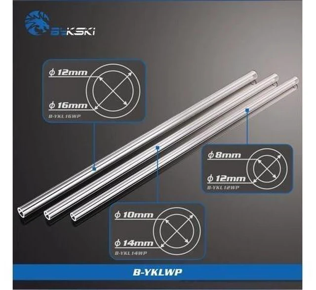 Alt view image 6 of 10 - water cooling kit PMMA/PETG Hard Tube (OD12mm/OD14mm/OD16mm )+2mm Thickness+50cm Length Transparent Rigid Pipe 2pcs/Lots